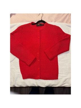 Red vintage sweater LeRoy knitwear size small Taiwan made